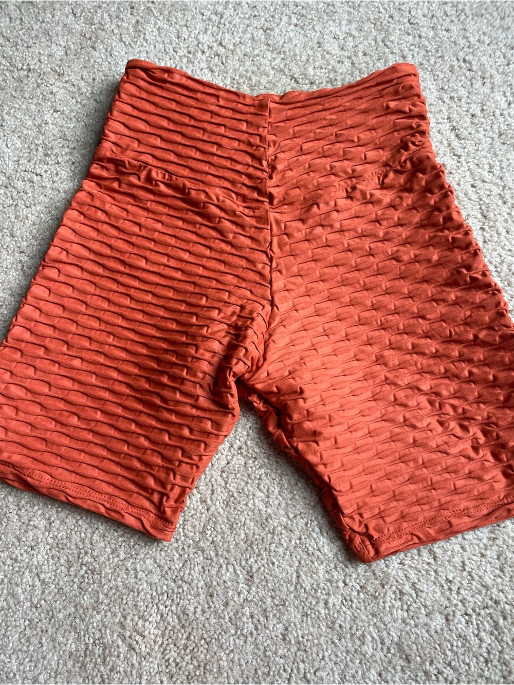 Booty by Brabants High-Waist Textured Women’s Shorts — Rust Orange